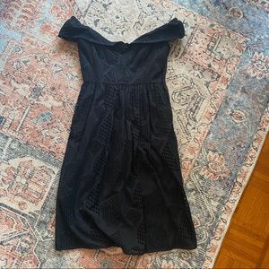 Milly black midi dress